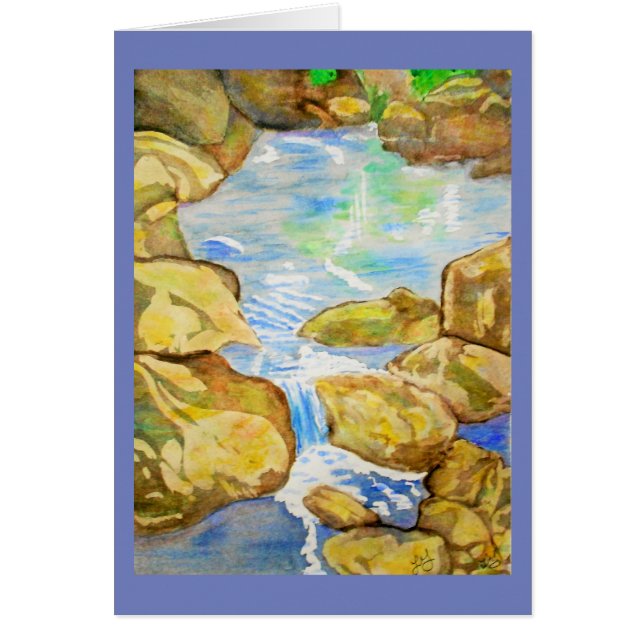 Cartão Aguarela do córrego do quintal (Frente)