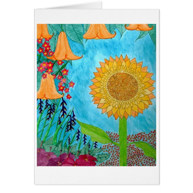 Cartão Aguarela floral (Frente)