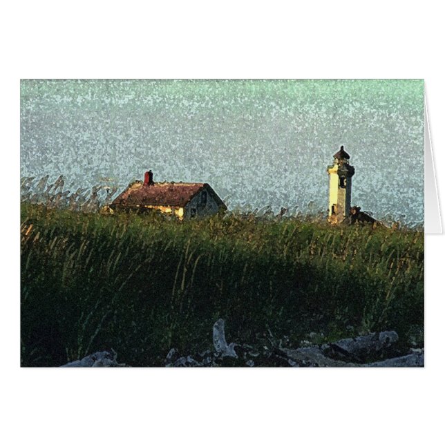 Cartão Aguarela na praia (Frente Horizontal)