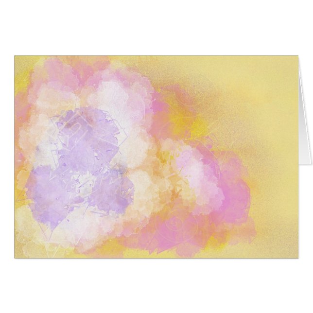 Cartão Aguarelas abstratas - fundo alaranjado (Frente Horizontal)