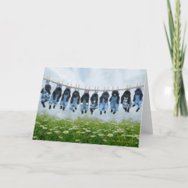 Cartão Aguente firme na placa de saudação de filhotes