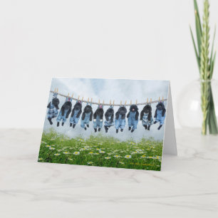 Cartão Aguente firme na placa de saudação de filhotes