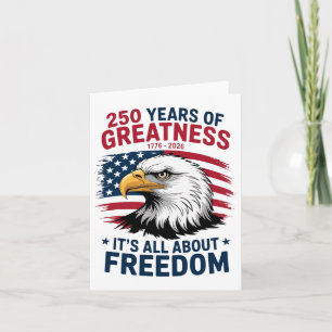 Cartão Águia Americana - 250º Aniversário 4 De Julho