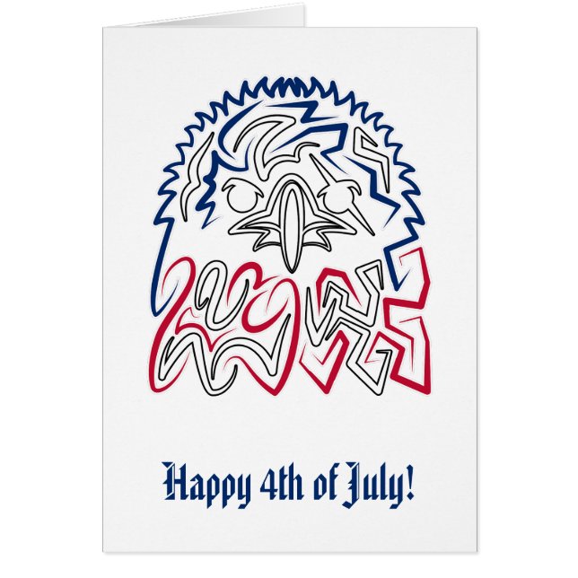 Cartão Águia Americana do Dia da Independência (Frente)