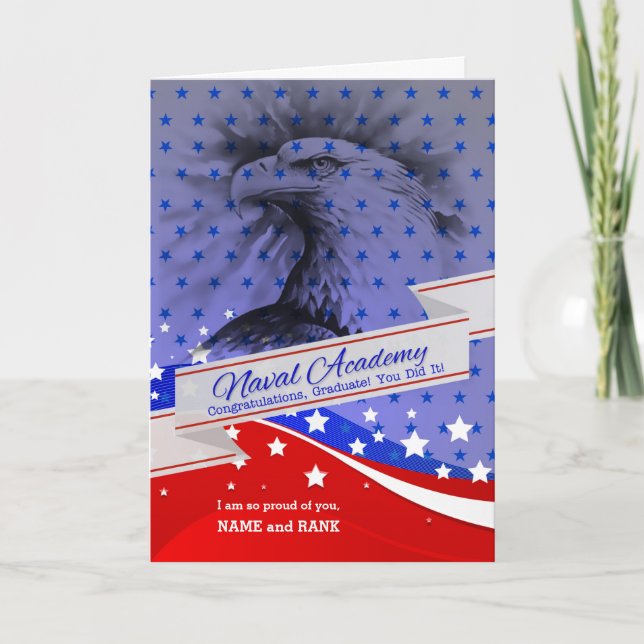 Cartão Águia Americana Formando da Academia Naval (Frente)