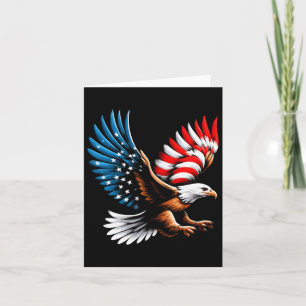 Cartão Águia Careca e Bandeira Patriótica Americana 4 de
