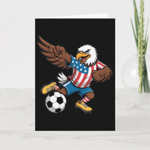 Cartão Águia Careca Engraçada Dabbing Futebol EUA - Bande