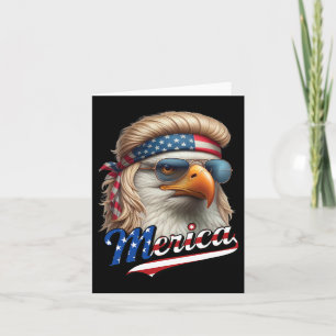 Cartão Águia Careca Merica 4 de Julho Águia Loira Mullet