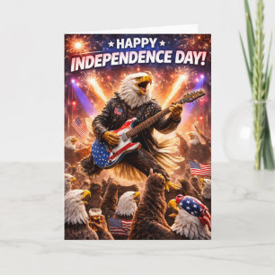 Cartão Águia careca Rockstar feliz Dia da Independência g