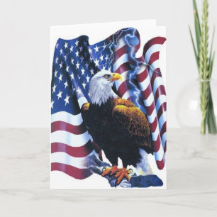 Cartão Águia com bandeira americana