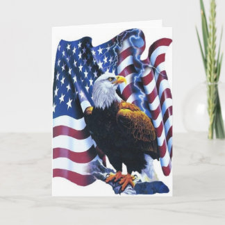 Cartão Águia com bandeira americana