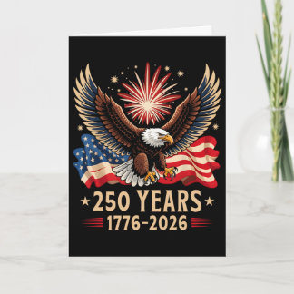 Cartão Águia e Bandeira 250 Anos 1776-2026 250º Aniversár