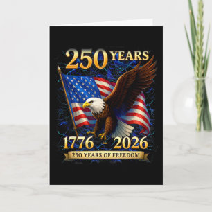 Cartão Águia Patriótica E Bandeira 250 Anos 1776-2026 4º