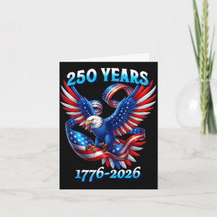 Cartão Águia patriótica e bandeira 250 anos 1776-2026 4º
