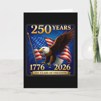 Cartão Águia Patriótica E Bandeira 250 Anos 1776-2026 4º 