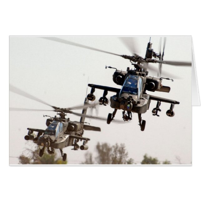 Cartão AH-64 Apache (Frente Horizontal)