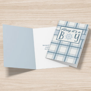 Cartão Ahoy, é um Chá de fraldas náutico