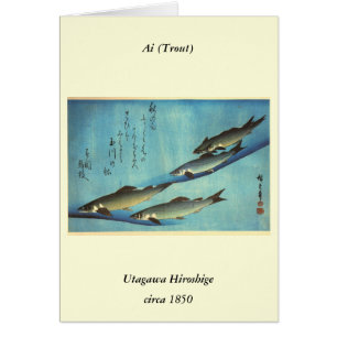 Cartão Ai (Trout) - Impressão de Peixe Japonês Colorido d