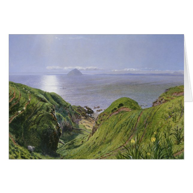 Cartão Ailsa Craig e a ilha de Arran, Escócia (Frente Horizontal)