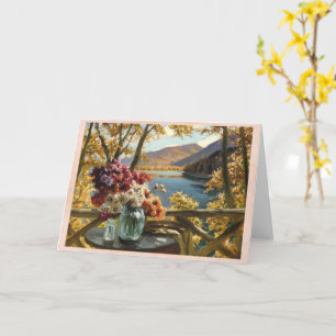 Cartão Ainda a vida num terraço, Constantin Westchiloff