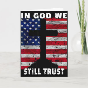 Cartão Ainda Confiamos em Deus Bandeira Americana EUA 250