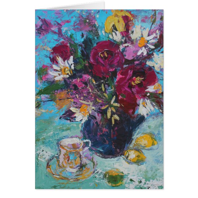 Cartão Ainda vida com copo de chá 2013 (Frente)