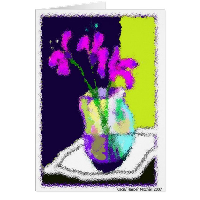 Cartão Ainda vida com íris (Frente)