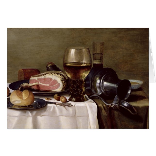 Cartão Ainda vida com presunto 2 (Frente Horizontal)