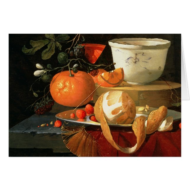Cartão Ainda vida de uma laranja (Frente Horizontal)
