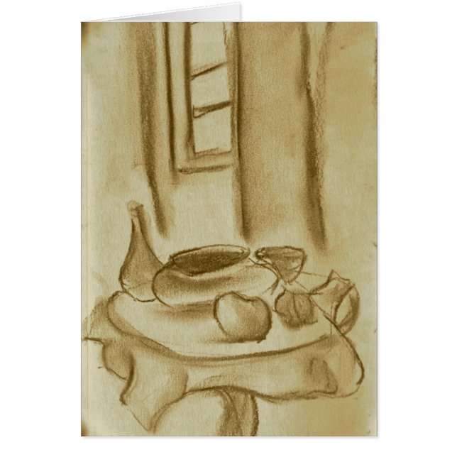 Cartão Ainda vida no Sepia (Frente)