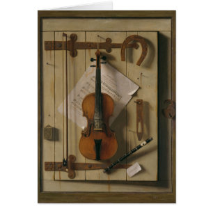 Cartão Ainda vida, violino e música