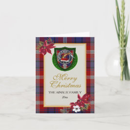Cartão Ainslie Scottish Clan Tartan & Crest