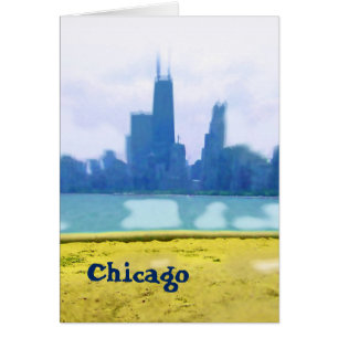 Cartão Air Brushing Chicago Skyline Art