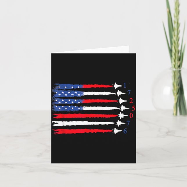 Cartão Air Force American Flag 4th Of July 2026 Funny Gif (Frente)