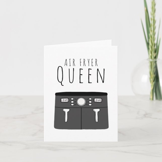 Cartão Air Fryer Queen Birthday (Frente)