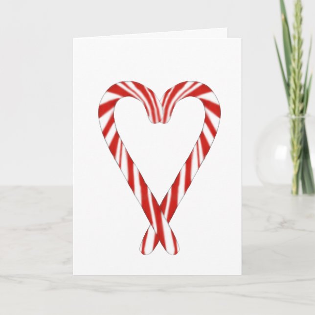Cartão Airbrushed Candy Cane Heart Christmas Card  (Frente)