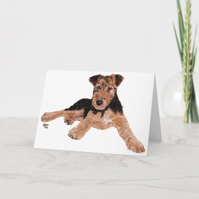 Cartão Airedale, Lakeland, Welsh Terrier Pup (Frente)