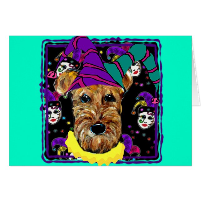 CARTÃO AIREDALE TERRIER (Frente Horizontal)