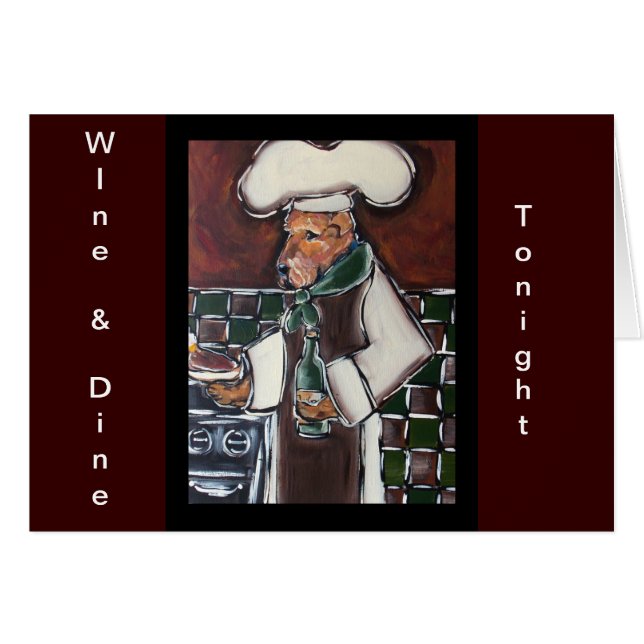 CARTÃO AIREDALE TERRIER CHEF (Frente Horizontal)