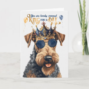 Cartão Airedale Terrier Dog King por um dia