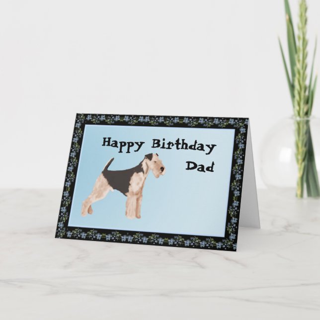 Cartão Airedale Terrier Happy Birthday Card (Frente)