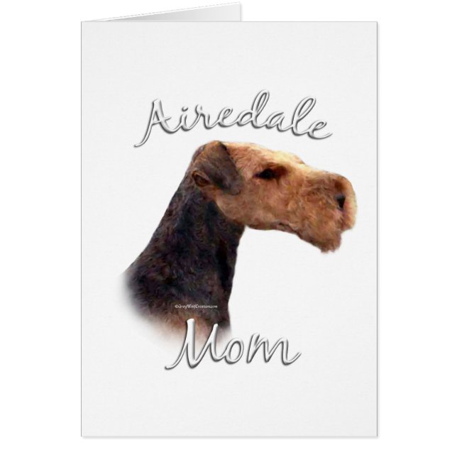 Cartão Airedale Terrier Mãe 2 (Frente)
