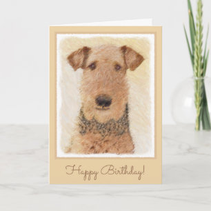 Cartão Airedale Terrier Painting - Cute Original Art