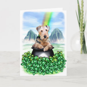 Cartão Airedale Terrier Pot of Gold Card