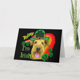 Cartão Airedale Terrier St Patricks