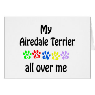 Cartão Airedale Terrier Walks Design