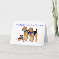 Airedale Terriers American Flag