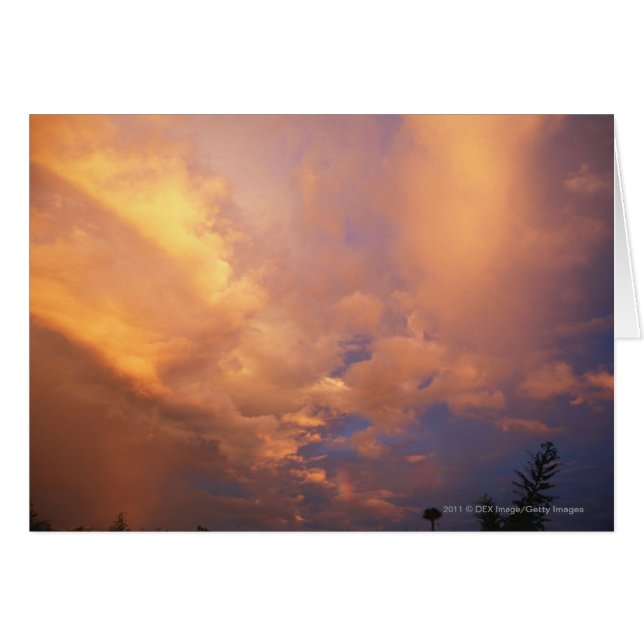 Cartão Ajuste de Sun atrás das nuvens (Frente Horizontal)