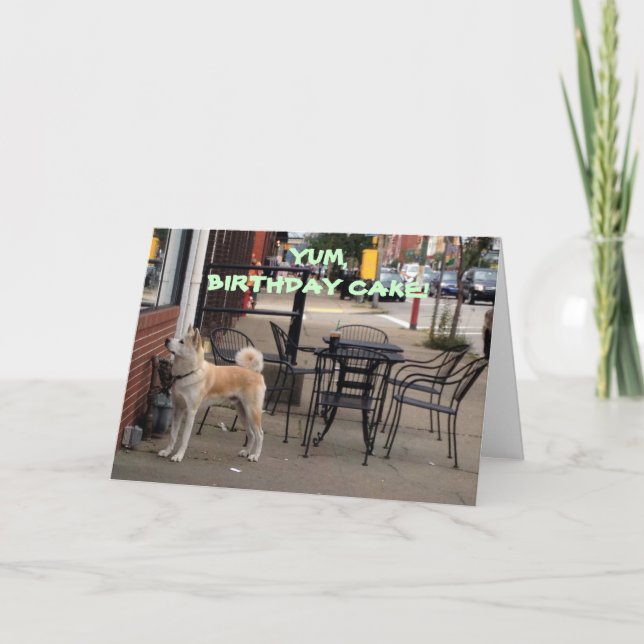 CARTÃO AKITA DESEJA "SUA IRMÃ" UM ANIVERSÁRIO FELIZ/DIVER (Frente)