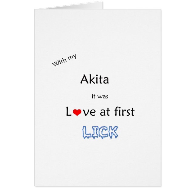 Cartão Akita Lick Design (Frente)